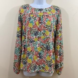 LOFT Floral Long Sleeve Shirt  Size M